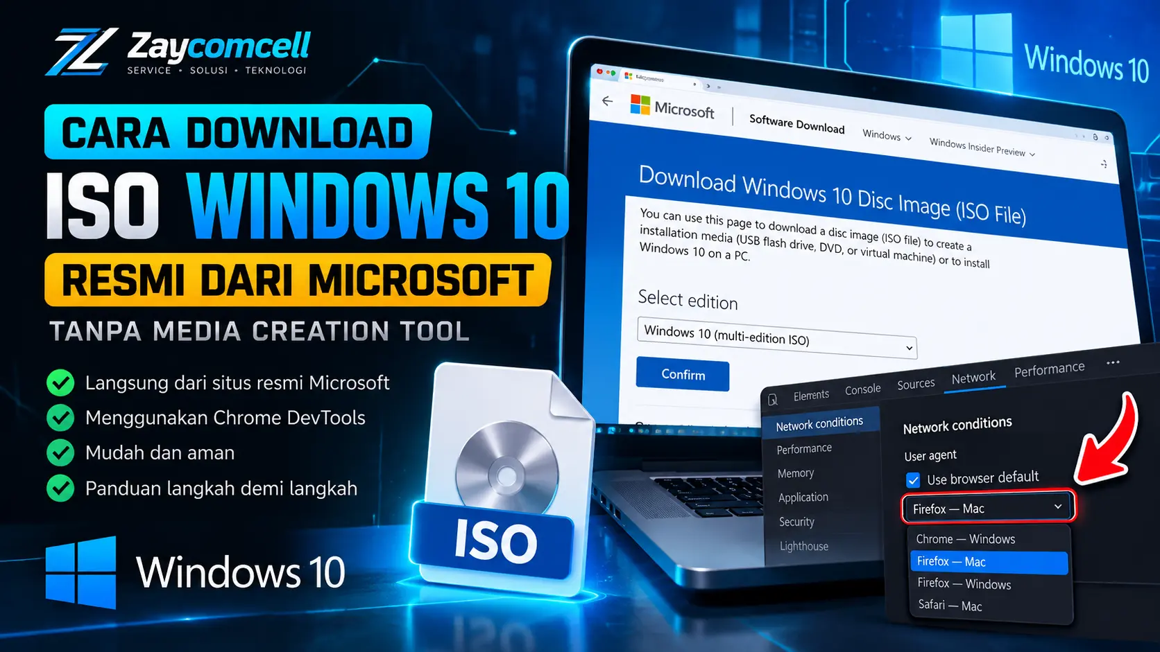 Panduan download ISO Windows 10 resmi dari Microsoft